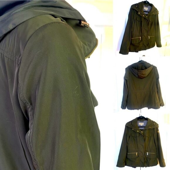Michael KORS  green jacket with hoodie size xs - Picture 3 of 16